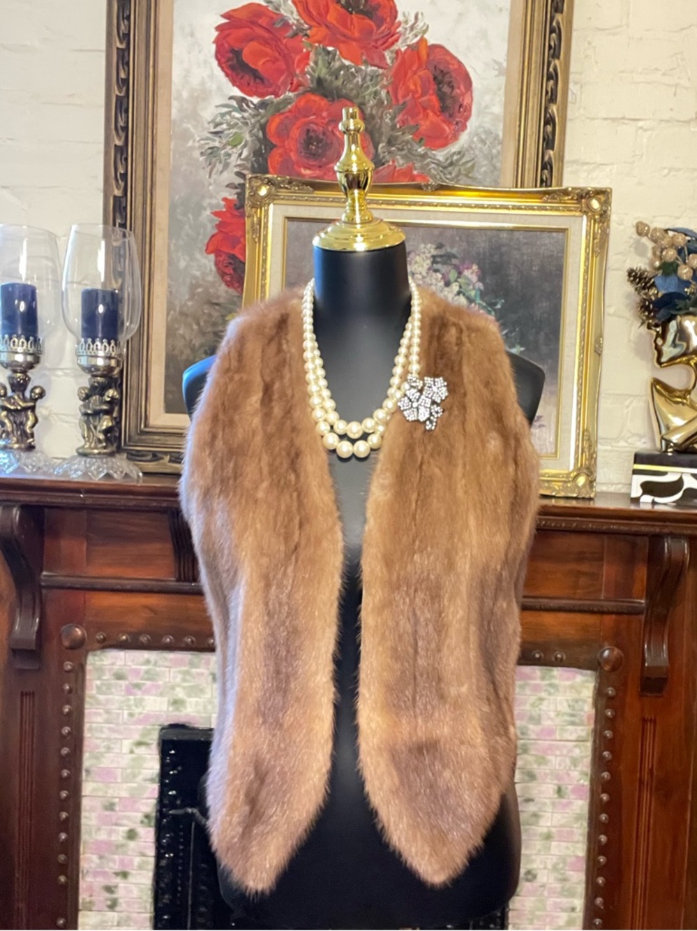 Vintage-Inspired Brown Mink Fur Vest